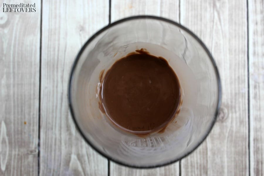 Melted chocolate for witch's broom Halloween treats