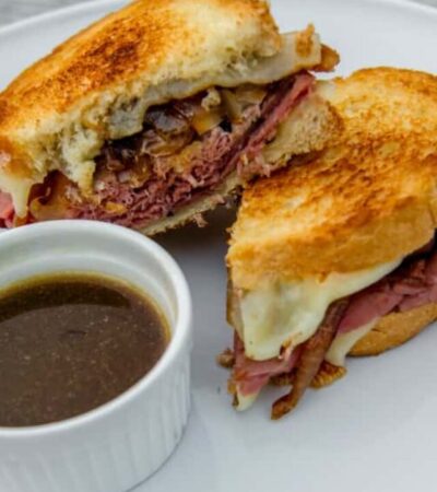 French Dip Grilled Cheese Sandwich Recipe from Prep-Ahead Breakfasts and Lunches