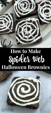 How to make spider web Halloween brownies
