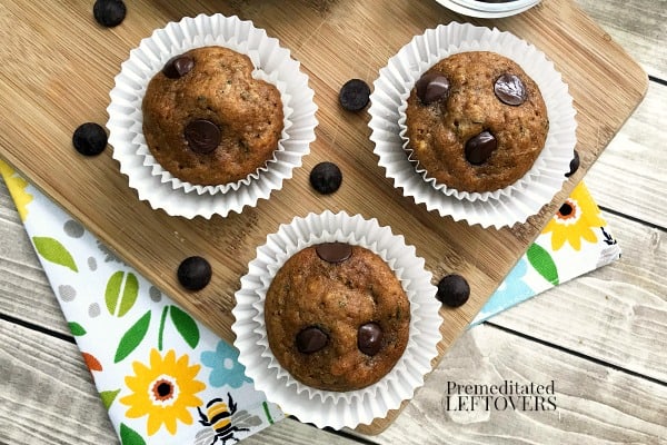 homemade zucchini chocolate chip muffins