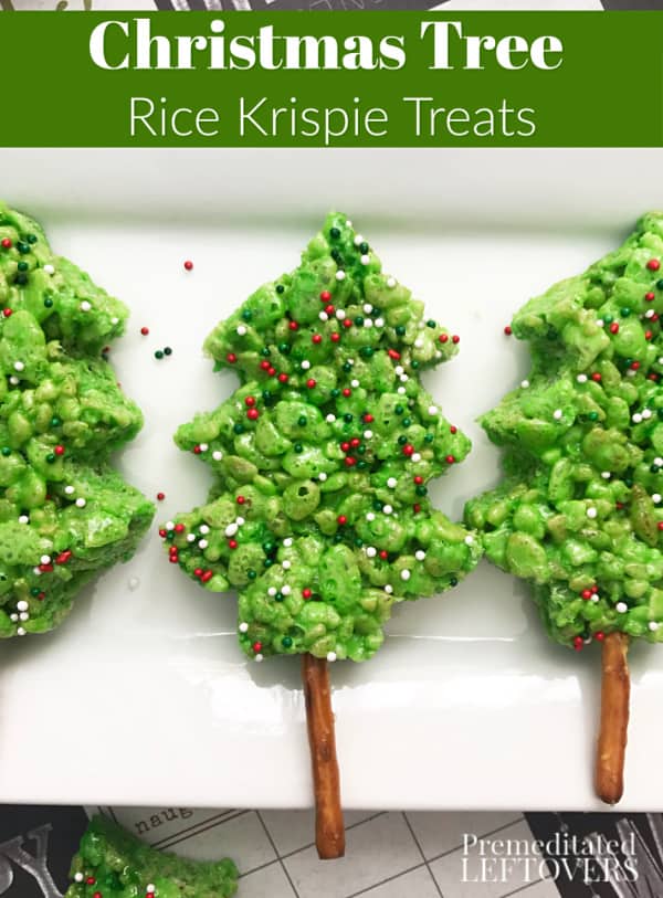 Christmas Tree Rice Krispie Treats Recipe - An easy holiday dessert!