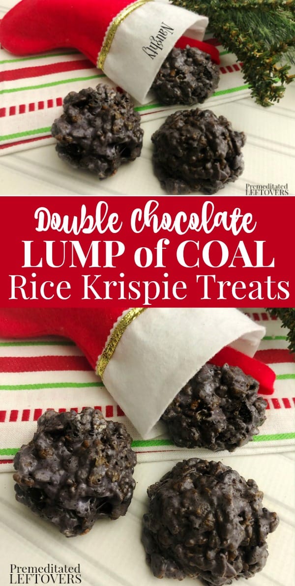 Double Chocolate Rice Krispie Treats are a fun Christmas dessert. Put them in a stocking for those on the naughty list. 