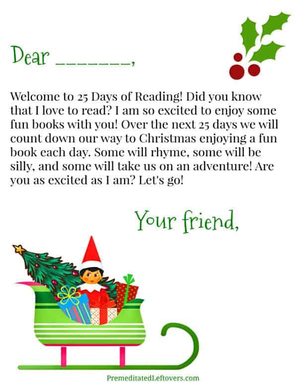 Elf on the Shelf Welcome Letter Unsigned