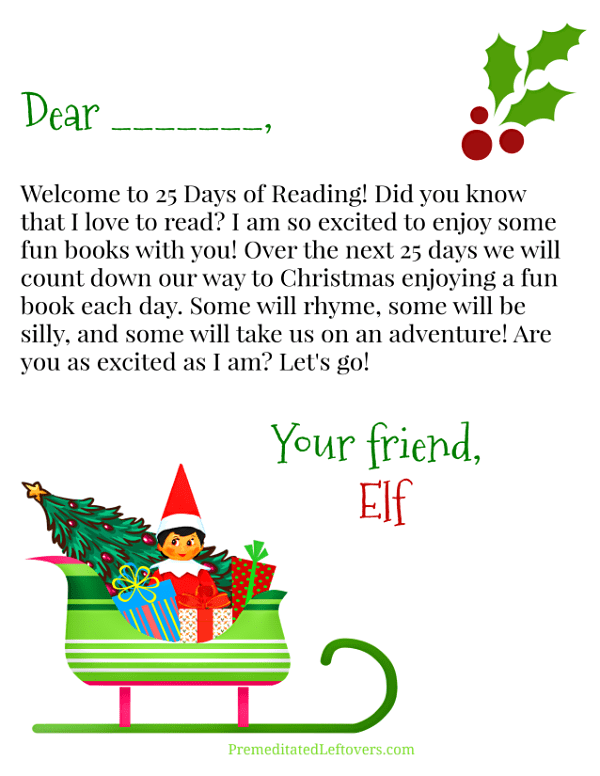 Elf on the Shelf Welcome Letter