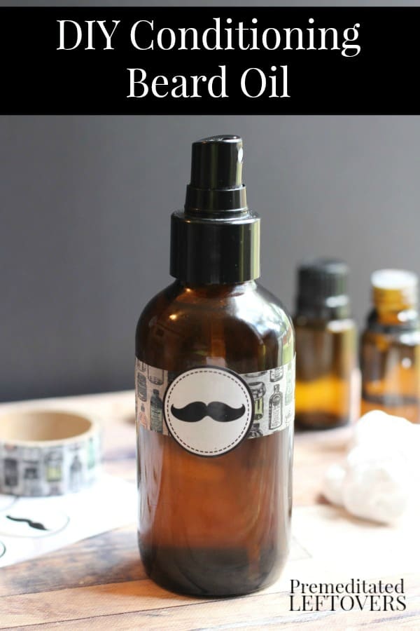 Fuzzy faced Dads and Grandpas alike will love getting this DIY Beard Oil Recipe with Essential Oils, aloe vera, vitamin E oil, and almond oil!