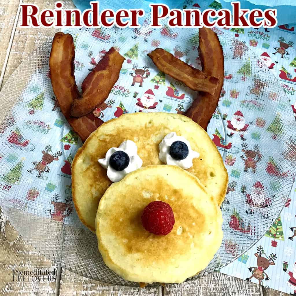 reindeer pancakes with bacon antlers