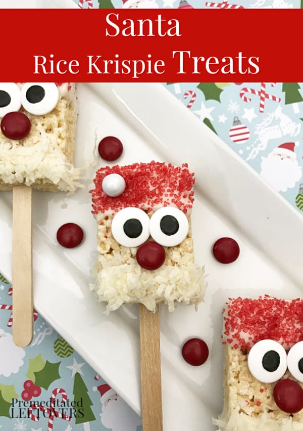 Our Jolly Santa Rice Krispie Treats are easy to make and come together quickly. Make them ahead of time for a Christmas party or let kids make their own!