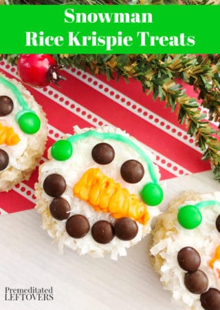 Snowman Rice Krispie Treats Recipe - A fun winter snack idea!