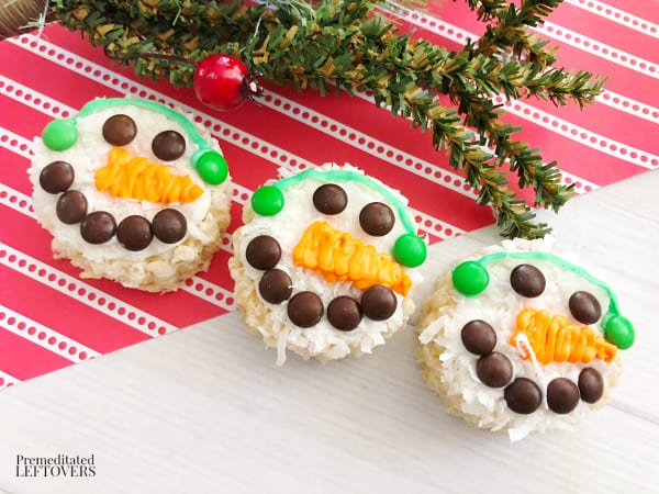 rice Krispie treat snowman