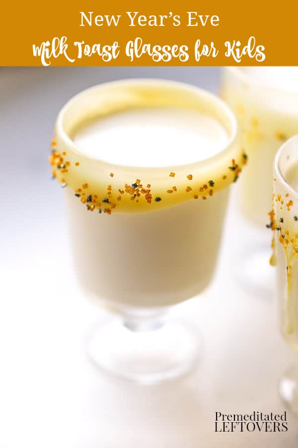 New Year’s Eve Milk Toast Glasses for Kids 
