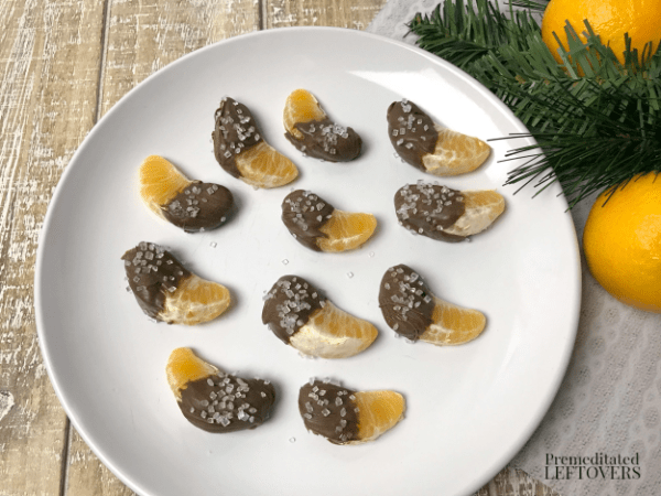 plated chocolate dipped clementines
