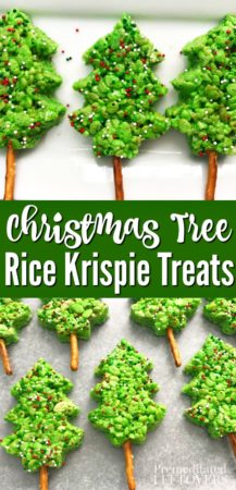 This Christmas tree rice Krispie treats recipe is fun, festive, and easy to make!