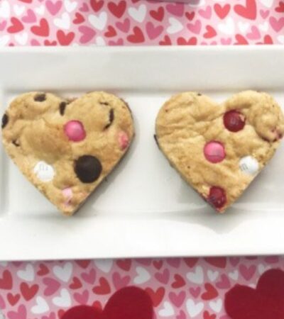 Valentine's Day Heart Chocolate Chip Cookie Bars Recipe