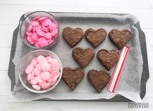 heart shaped brownie pops