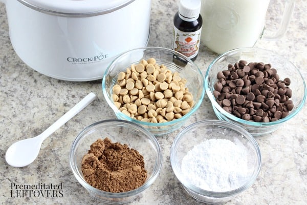Ingredients for Crock Pot Peanut Butter Hot Chocolate Recipe