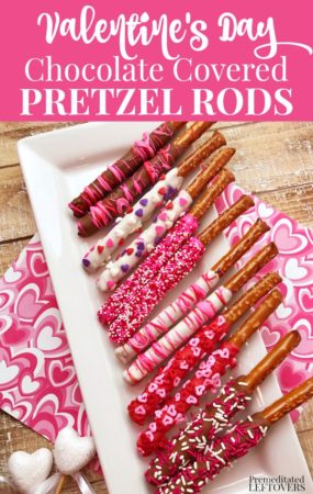 Valentine's Day Chocolate Covered Pretzel Rods Recipe
