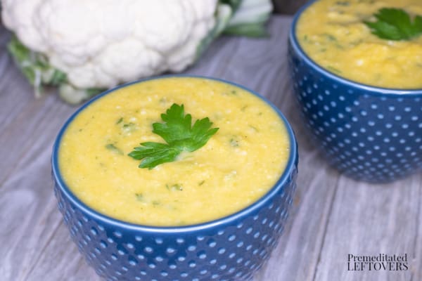 Creamy Pumpkin Cauliflower Rice Soup Recipe bowl
