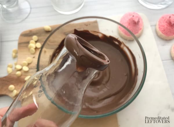 chocolate rimmed glass