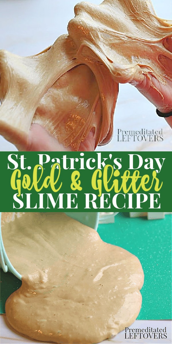 St. Patrick's Day Golden Slime Recipe - Easy Homemade Slime