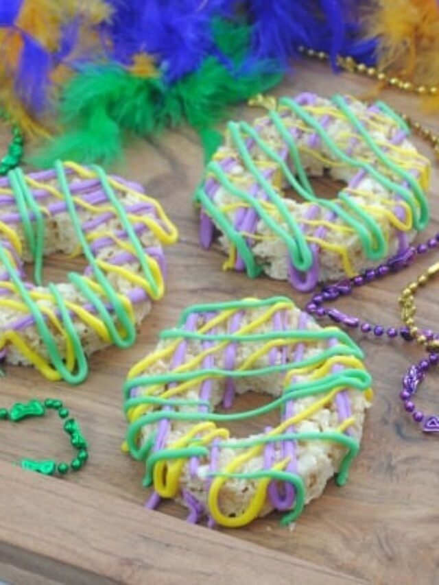 Creative King Cake Rice Krispie Treats Recipe Story