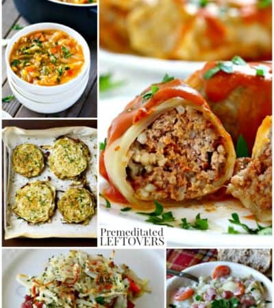 Cabbage recipes including cabbage rolls, cabbage soup, and corned beef casserole
