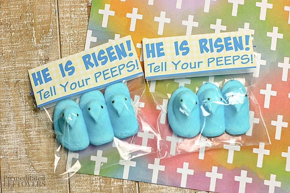 He is Risen - Tell your Peeps Easter party favor idea for kids.