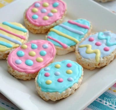 Use a cookie cutter to make these cute Easter Egg shaped Rice Krispie Treats.