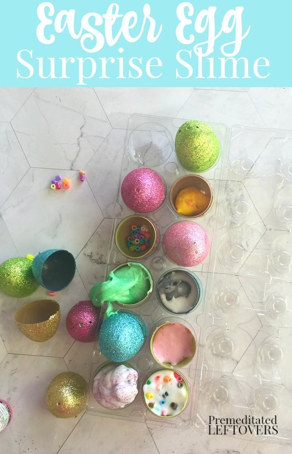 Easter egg surprise slime in plastic Easter eggs