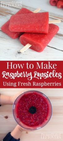 How to make homemade raspberry popsicles using fresh raspberries.