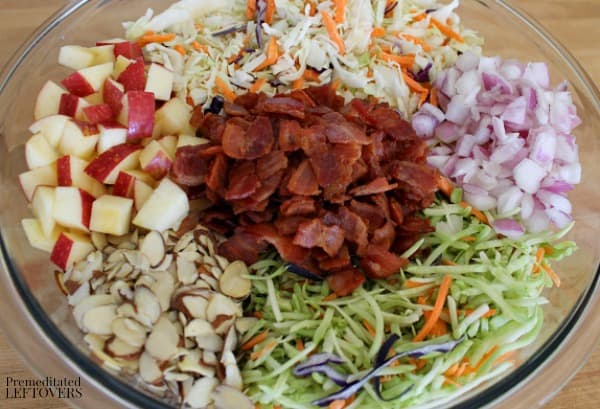 Quick and easy loaded coleslaw recipe