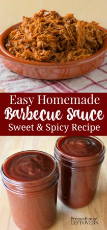 A quick and easy bbq sauce recipe sweetened with brown sugar and molasses.