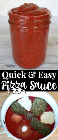 A quick and easy homemade pizza sauce recipe.