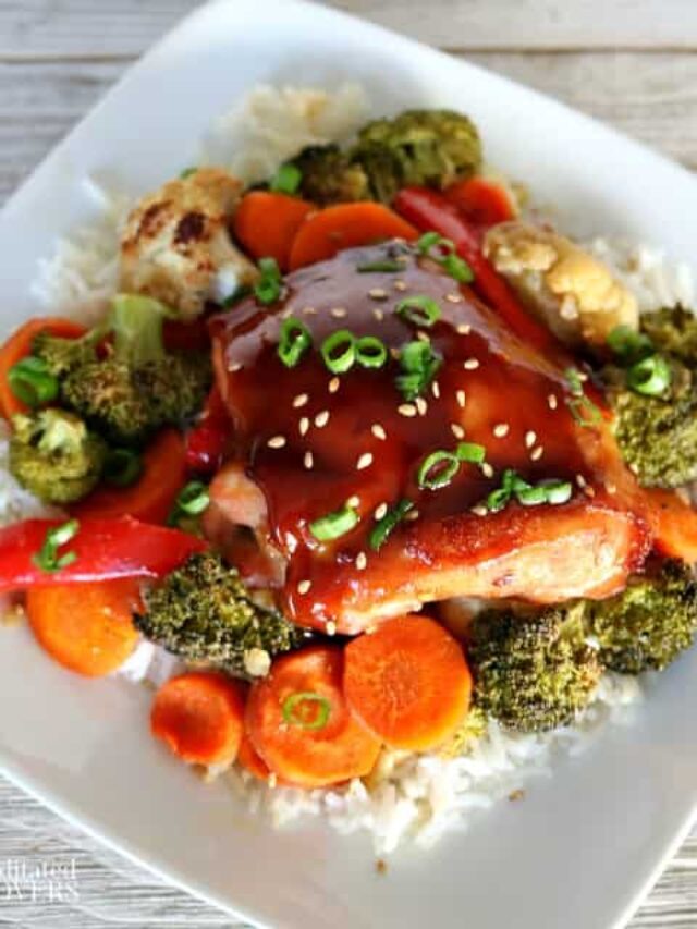 Sheet Pan Mongolian Chicken Thighs with Vegetables Story