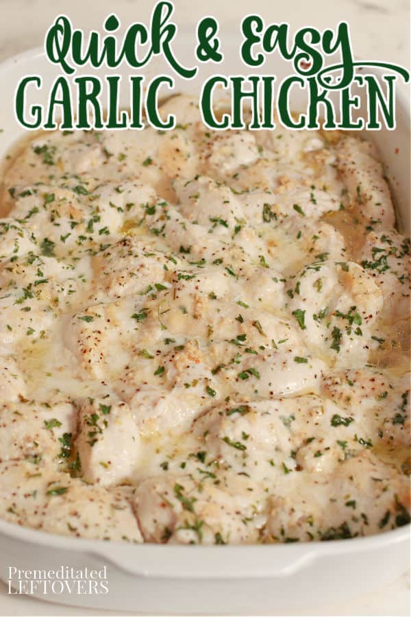 baked garlic chicken in 13x9 pan