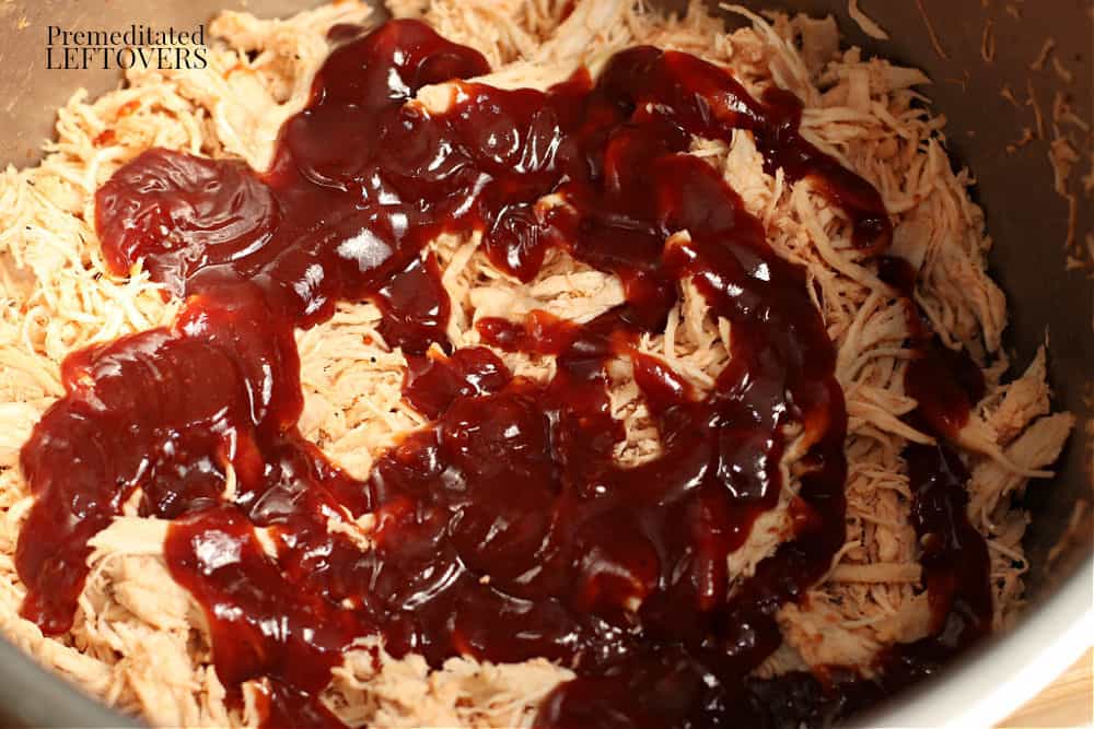 shredded Instant pot chicken with bbq sauce