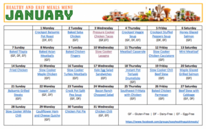 Healthy Dinner Meal Plan for January