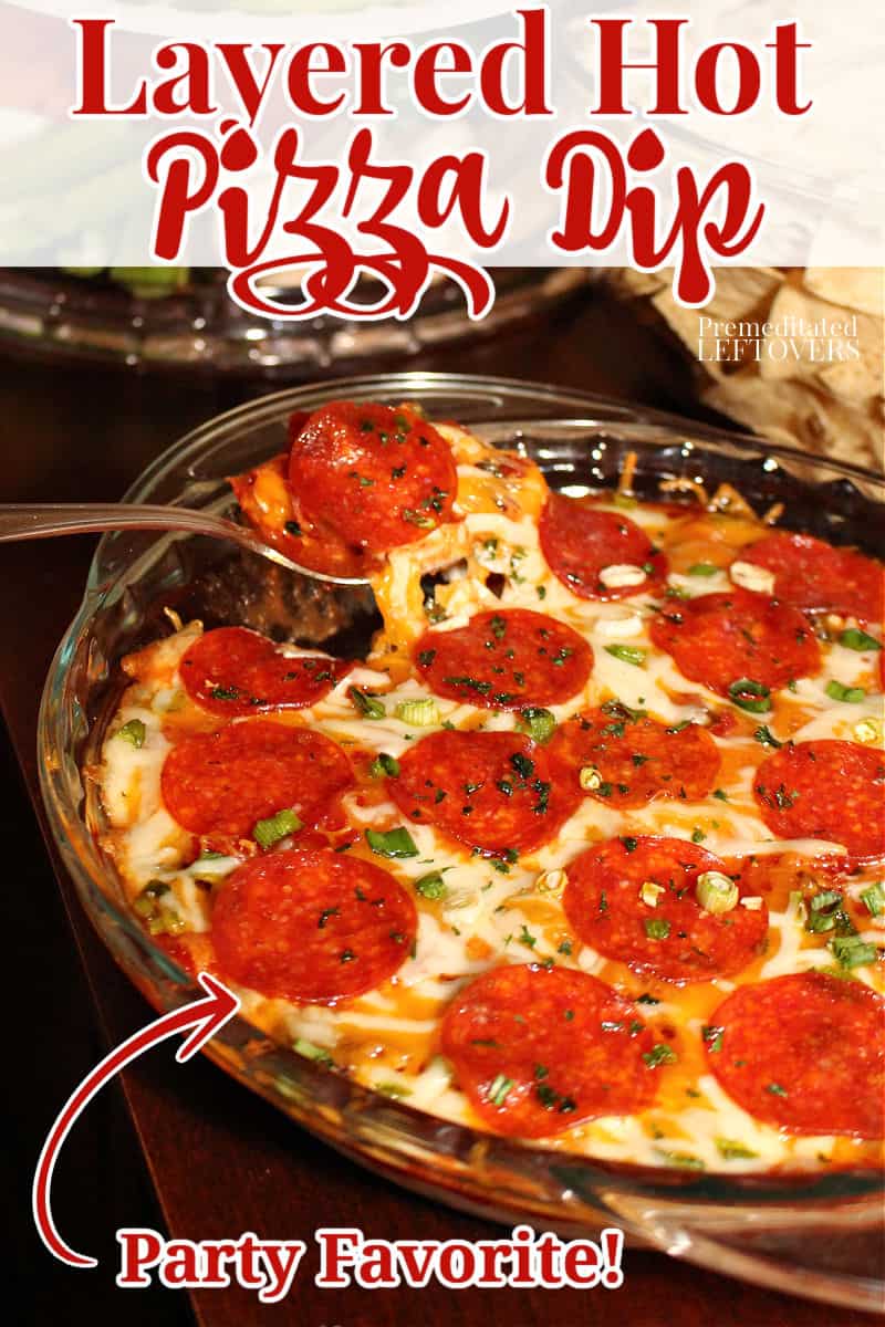 layered hot pizza dip recipe with pepperonis