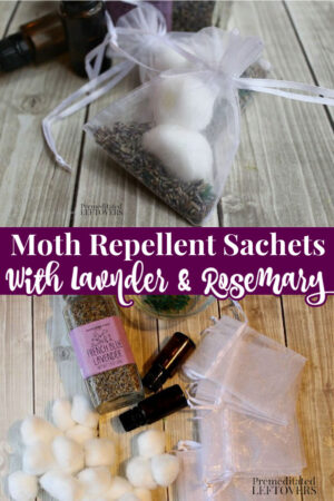 homemade moth repellent sachets with lavender and rosemary