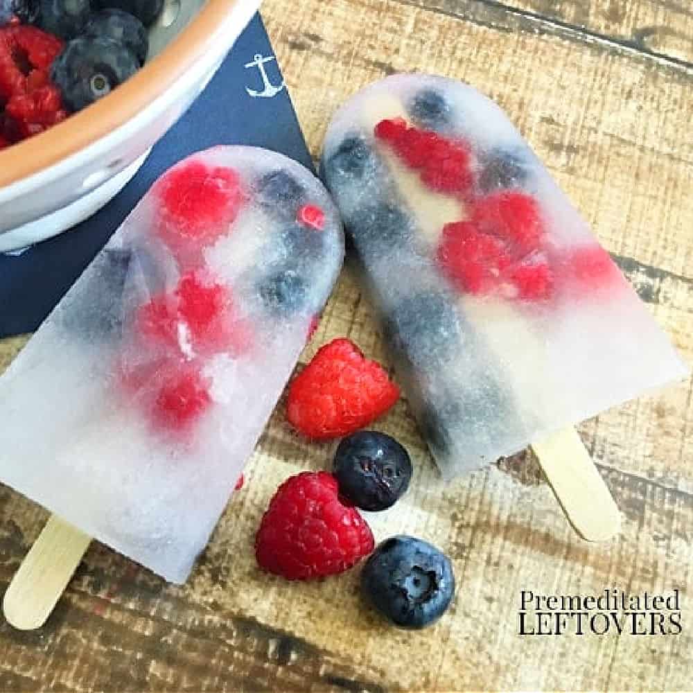 blueberry and raspberry popsicles recipe with fresh berries