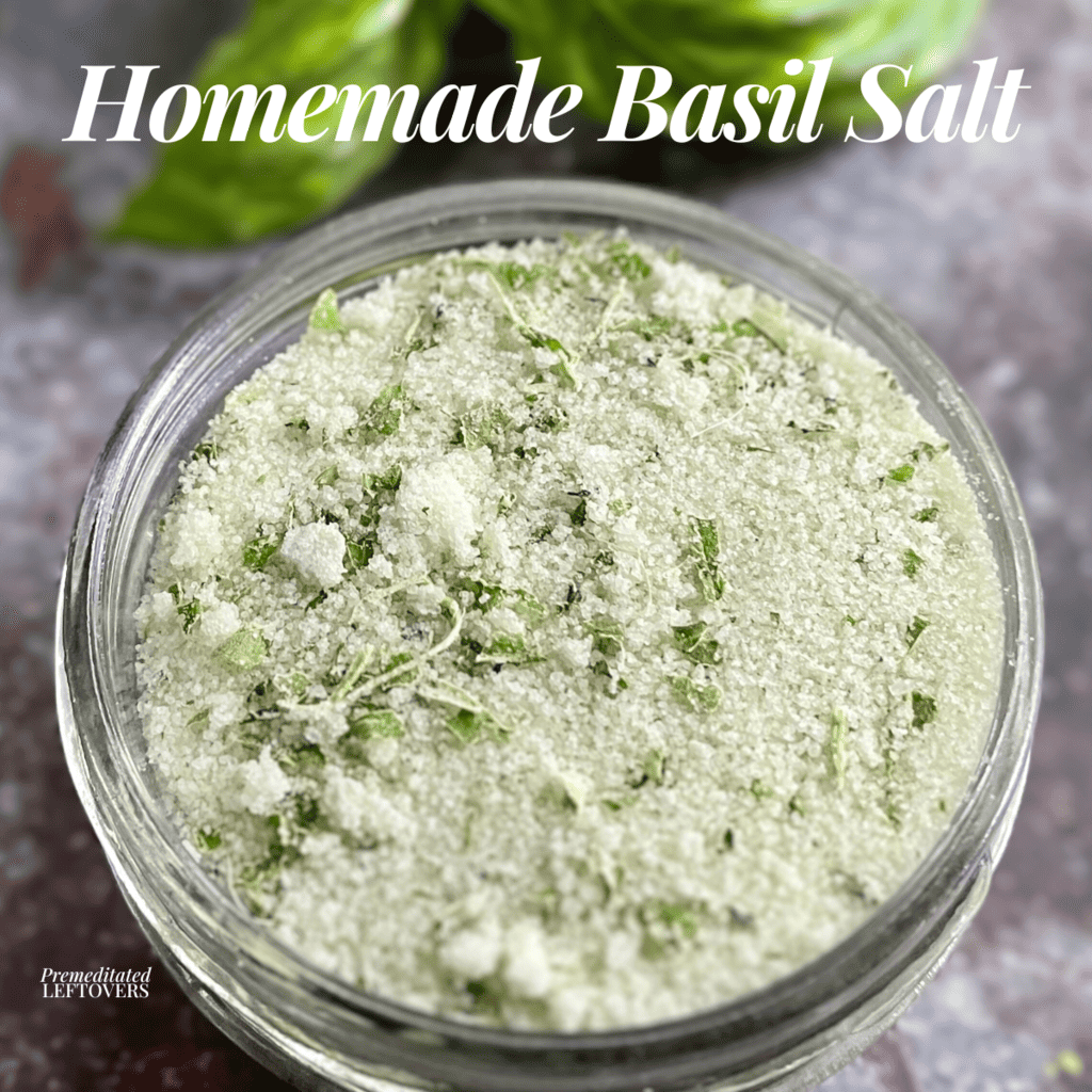 Homemade Basil Salt in Mason Jar