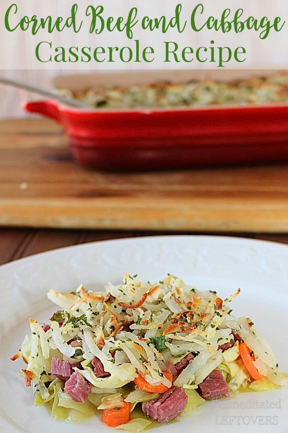 A plate of delicious Corned Beef and Cabbage Casserole with a Hash Brown Crust