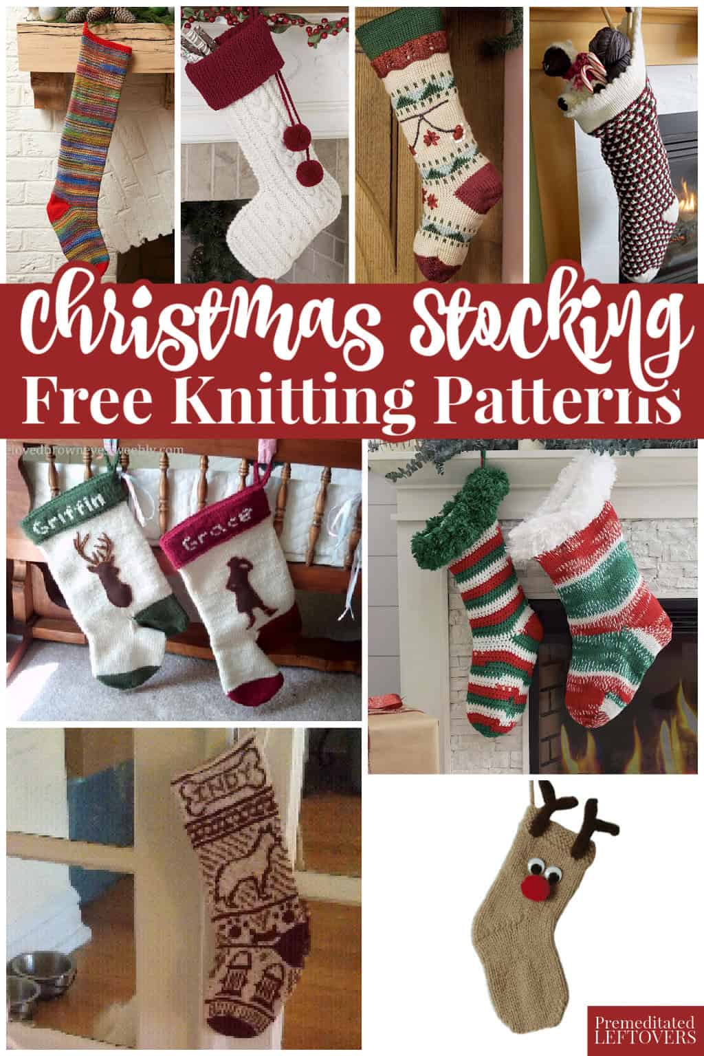 Christmas Stockings made from free Knitting Patterns