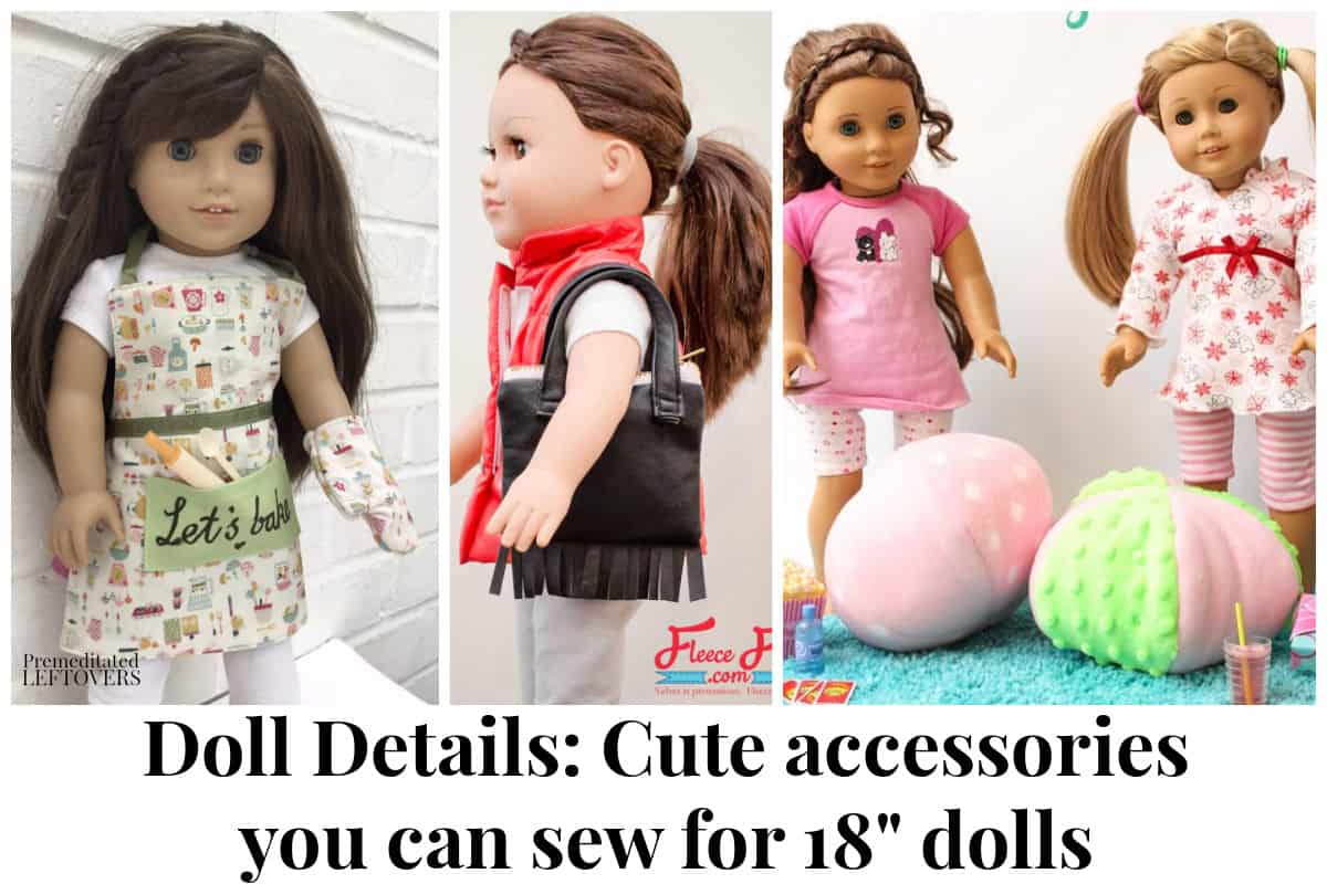 Free diy doll accessories patterns to sew for 18" dolls.