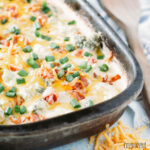Keto Chicken Alfredo Casserole recipe in a 9x13 dish