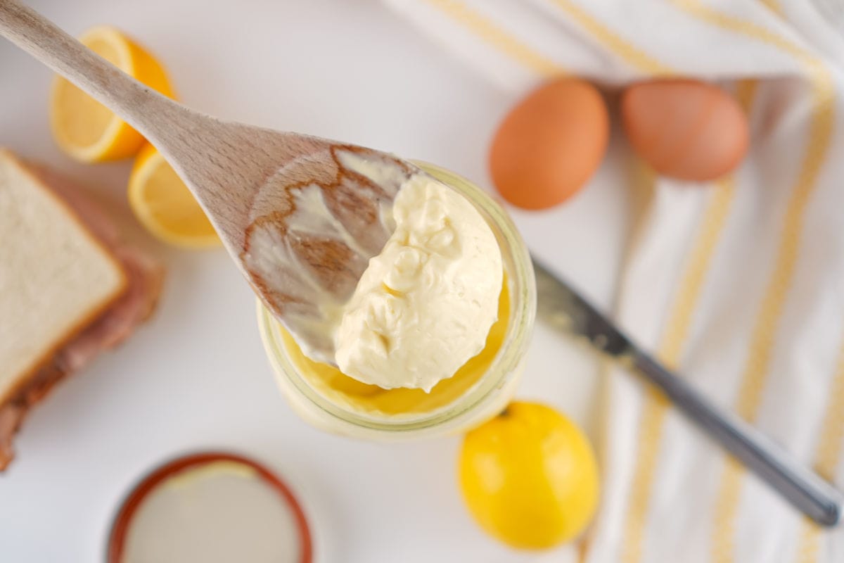 You're finished making the homemade mayonnaise recipe!