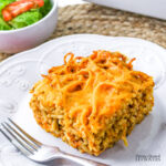 Leftover Spaghetti Casserole on a plate