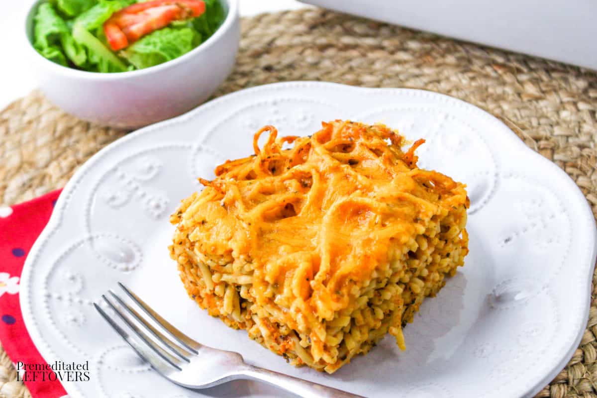 Leftover Spaghettie Bake Casserole